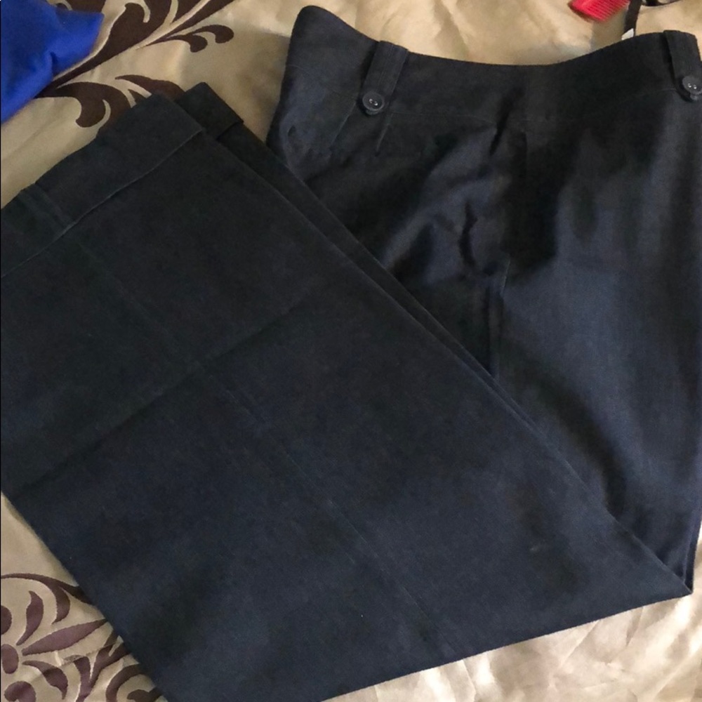 Black Denmin slacks. Wide legged